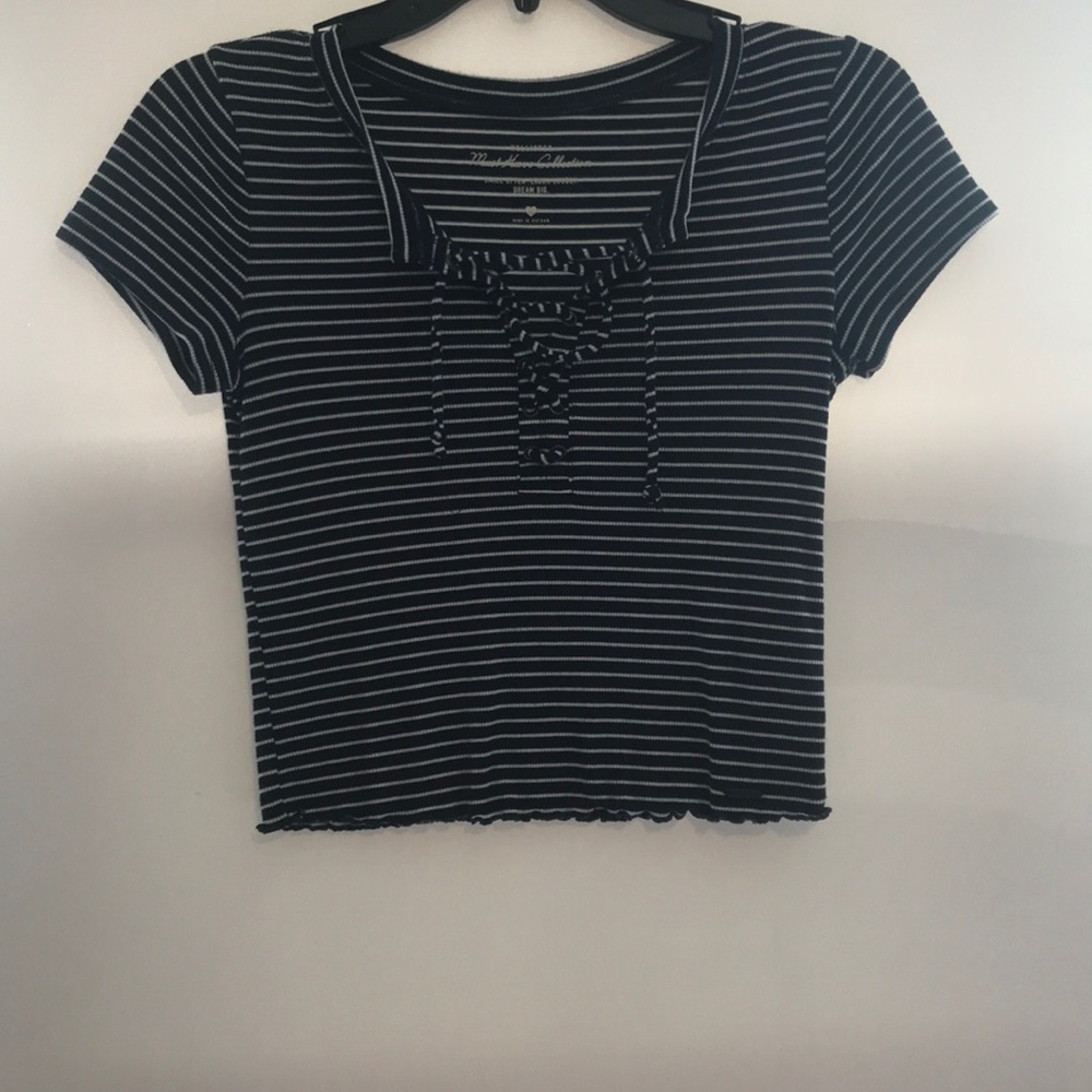 Navy blue striped shirt